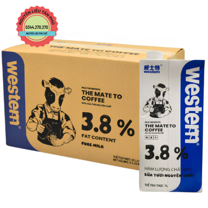 Sữa Tươi Nguyên Kem  Western 1L - 1 Thùng