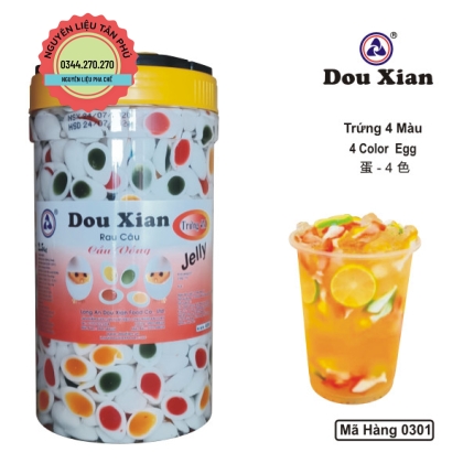 Thạch rau câu douxian trứng 4 màu hũ 2.5Kg