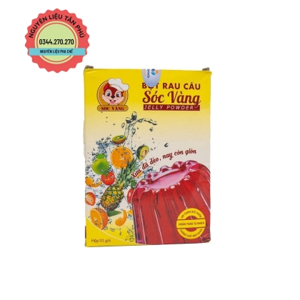 Bột Rau Câu Dẻo Sóc Vàng Hộp 10 Gói 125g