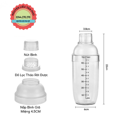 Bình Shaker Trong 4 Mảnh