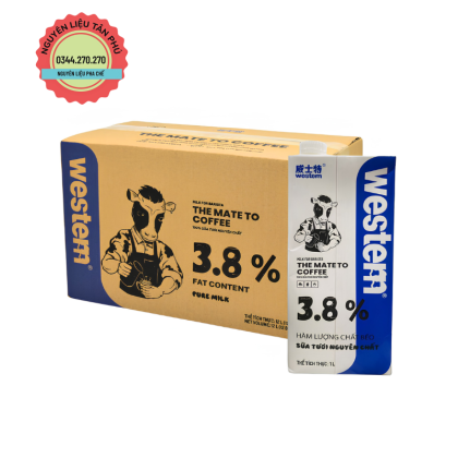 Sữa Tươi Nguyên Kem  Western 1L - 1 Thùng