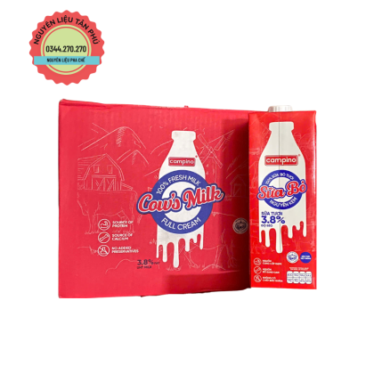 Sữa Tươi Nguyên Kem Campino Cow's Milk 1L - 1 Thùng