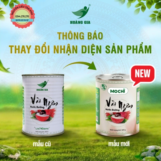 Vải ngâm đóng lon Mochi (Hoàng Gia)